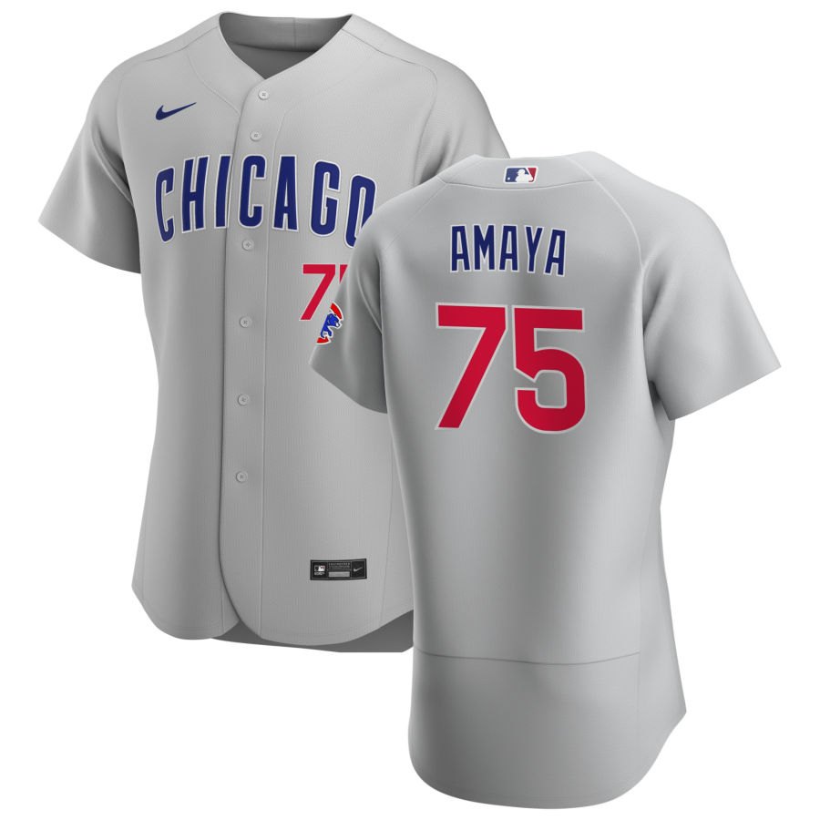 Chicago Cubs #75 Miguel Amaya Men Nike Gray Road 2020 Authentic Team Jersey->women mlb jersey->Women Jersey